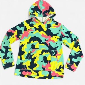 Lot of 2-Wonder Nation Blue and Green Spiral Tie-Dye Tee & Tek Gear Camo Hoodie